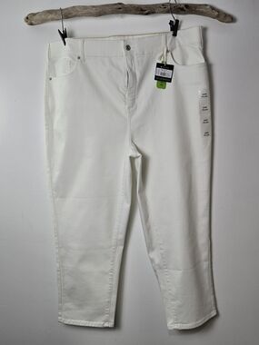 Eddie Bauer High-Rise Crop, Voyager Demin White Women's Stretch Jeans